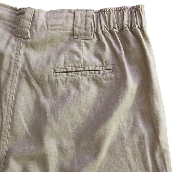 Papagallo Linen Blend Wide Leg Capri Womens Sz 10P Y2k Tan Scandi Girl Lagenlook - Picture 7 of 14